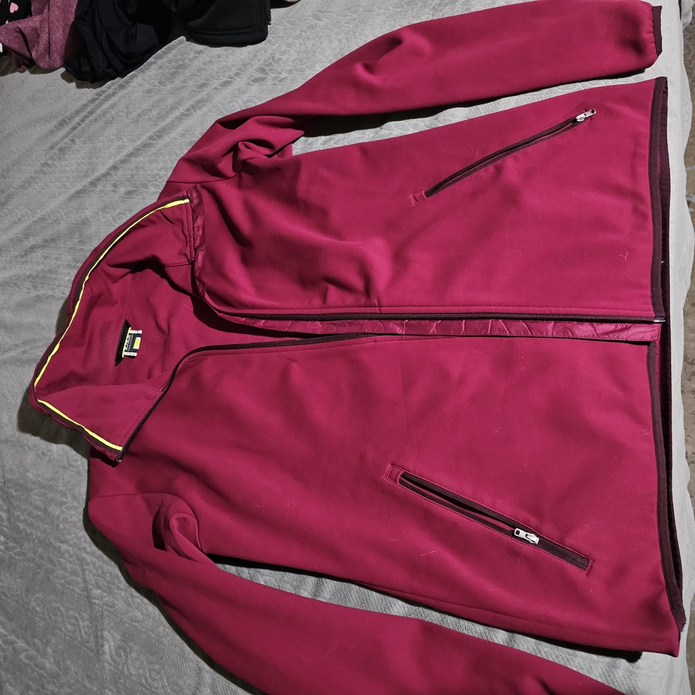 Red Jacket with Yellow Trim